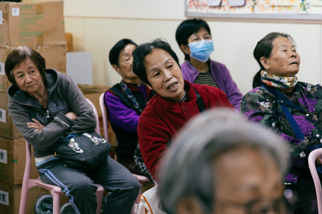 Elderly paying attention to a green hygiene talk | elderly home visits by Clean the World Asia | Hong Kong charity events